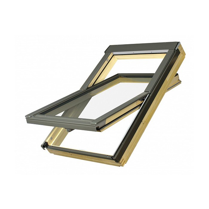 Мансардное окно (Сосна), FTP (CH), 78x98, Среднеповоротное открывание, Fakro